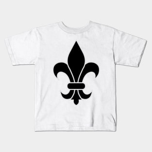 fleur de lis (black) Kids T-Shirt